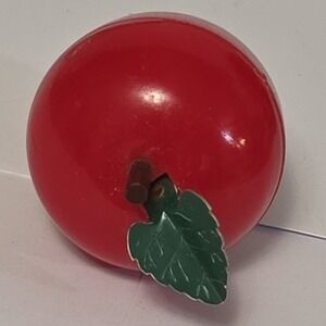 Vintage Red Apple Retractable Sewing Tape Measure - neat way to measure
